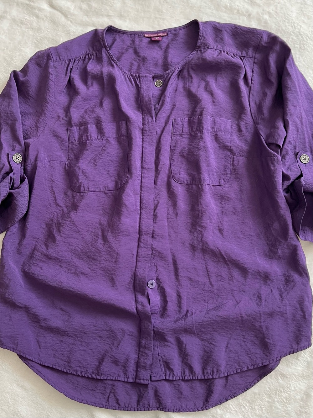 Women’s Purple Button-Front Shirt